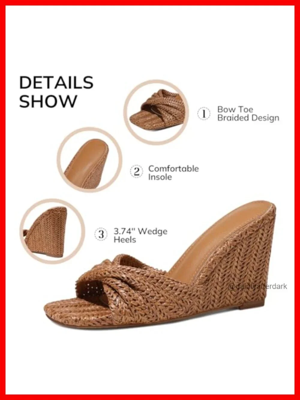 Women's Woven Straw Wedge Sandals Slip On Ankle Strap Summer